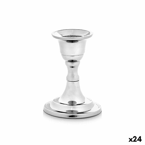 Gift Decor Pot à Bougie Argenté Aluminium 4,5 x 9 x 6 cm (24 Unités)