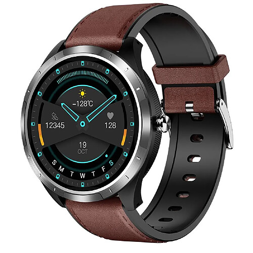 Yonis Montre Connectée Cuir ECG Cardio IP67