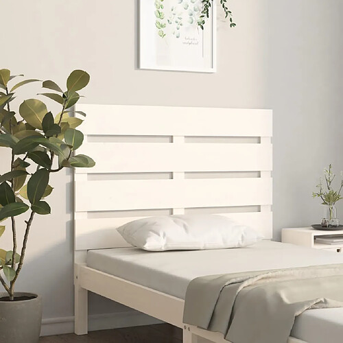 vidaXL Tête de lit Blanc 100x3x80 cm Bois massif de pin