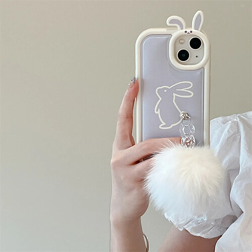 GUPBOO Étui pour iPhone11ProMax Daze ligne lapin simple étui de téléphone portable en peluche pour silicone