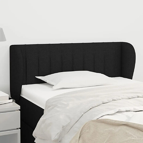 Maison Chic Tête de lit scandinave avec oreilles,meuble de chambre Noir 93x23x78/88 cm Tissu -MN21657