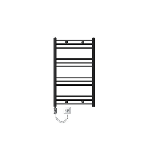 LuxeBath Radiateur électrique pour salle de bain Sahara 600x800 mm Anthracite raccord latéral droit & thermoplongeur 600W