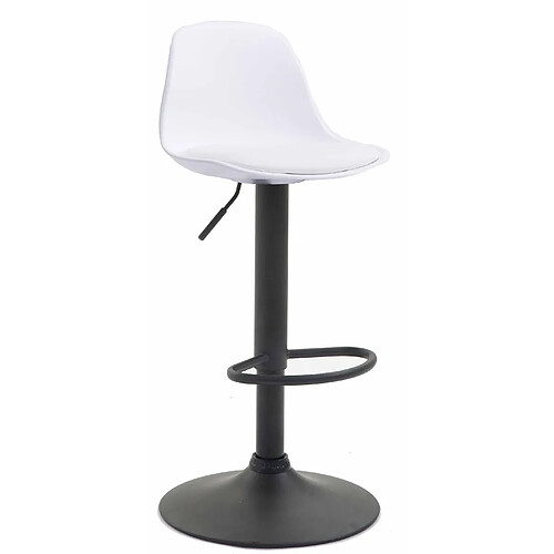 Non Tabouret de bar Kiel simili cuir noir