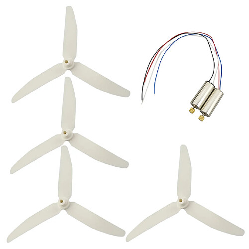 CW CCW Moteur 3-Leaf Propeller Prop pour Hubsan X4 H502E H502S Drone White