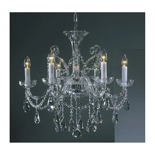 Lumière Chandelier sans abats jours Bila Chrome 6 ampoules 58cm