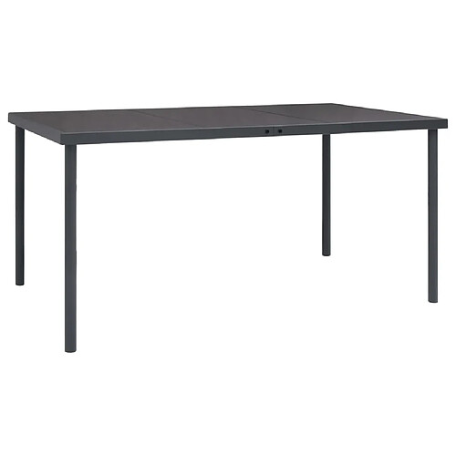 vidaXL Table à dîner d'extérieur Anthracite 150x90x74 cm Acier