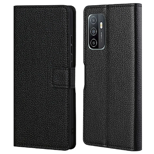 Etui en PU texture litchi, fermoir magnétique noir pour votre Samsung Galaxy A33 5G