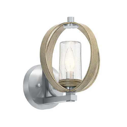 Elstead Lighting Applique murale extérieur Kichler Aluminium,verre grainé transparent Gris antique vieilli