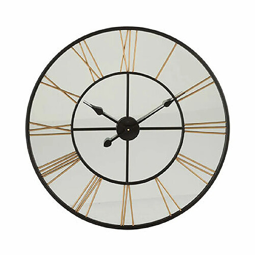 Mes Horloge ronde chiffres romains 70 cm en fer doré et verre