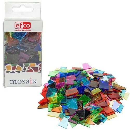 efco Lot de 200 g de mosaïques en verre translucide multicolore, 1 à 2 cm, env. 180 pces