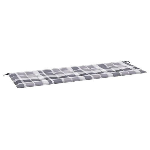 Maison Chic Coussin Confort | pouf | Coussin de banc de jardin motif à carreaux gris 150x50x3 cm -GKD62278