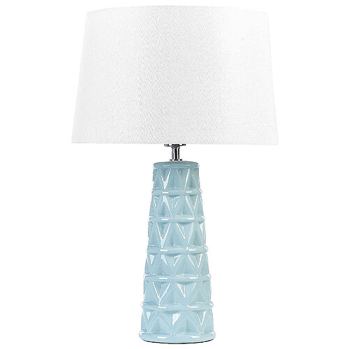 Beliani Lampe à poser en céramique bleue VINCES