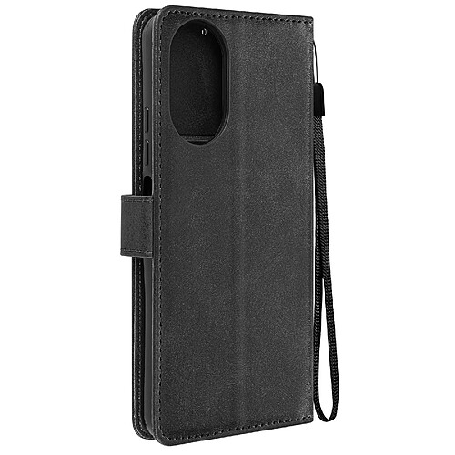 Avizar Étui pour Realme C67 Dragonne Clapet Support Portefeuille Noir