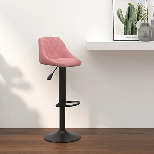 vidaXL Tabouret de bar Rose Velours