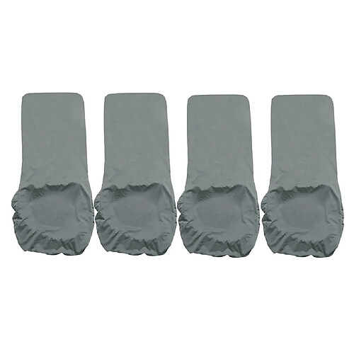 4pcs Housse De Chaise De Salle à Manger Extensible Housses De Chaise à Dos Long Couvre Protecteur Gris