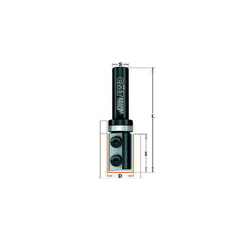 Fraise à affleurer avec plaquettes réversibles 2 tranchants D. 16 x Lu. 35 x Q. 8 mm - 656.160.11 - CMT