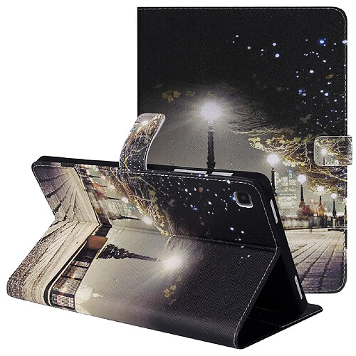 Etui en PU avec support motif paysage urbain pour votre Samsung Galaxy Tab A7 10.4 (2020)/T505/T500