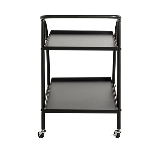 Pegane Chariot de service, desserte en métal coloris noir -longueur 68 x profondeur 42 x hauteur 71cm