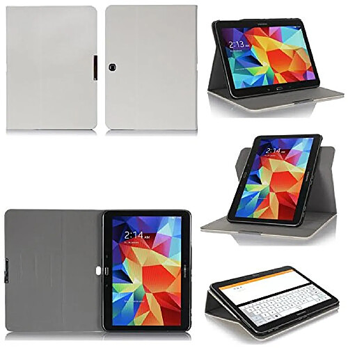 Xeptio Samsung Galaxy Tab S 10.5 - Housse protection rotative Style Cuir blanc - Etui coque