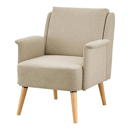 Helloshop26 Fauteuil de salon lounge 83 x 73 x 75 cm beige naturel 03_0007121