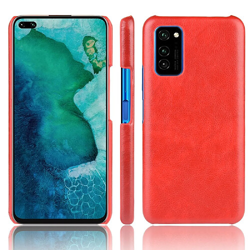 Wewoo Coque Pour Huawei Honor V30 Shockproof Litchi Texture PC + PU Case Rouge