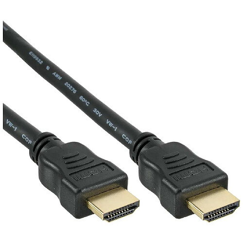 Câble haute vitesse InLine® HDMI avec Ethernet mâle à mâle plaqué or noir 10m