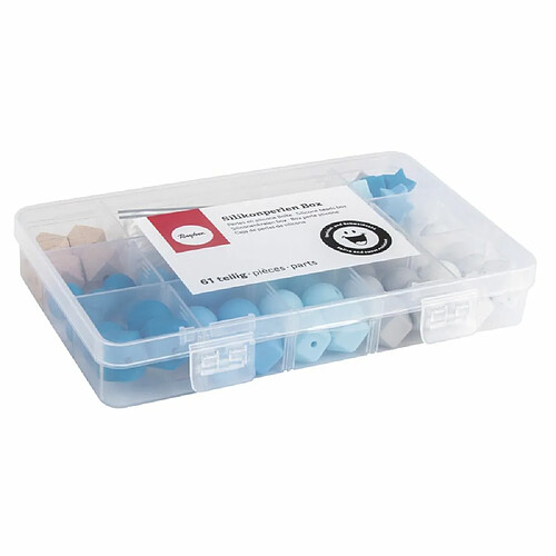 Rayher Coffret de perles en silicone - Bleu