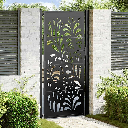 vidaXL Portail de jardin - Noir