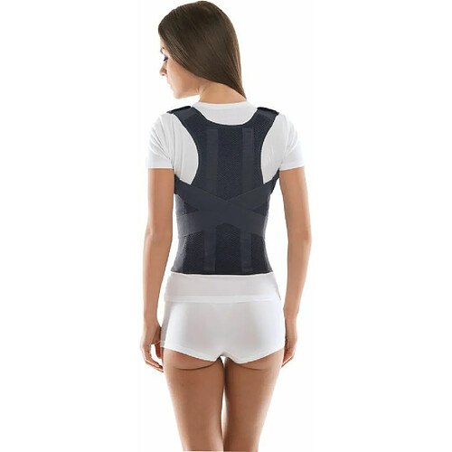 TOROS-GROUP Confort Posture Correcteur et Ceinture de maintien dorsale / 100%-Doublure en Coton - X-Large, Waist/Belly 101-110cm Black