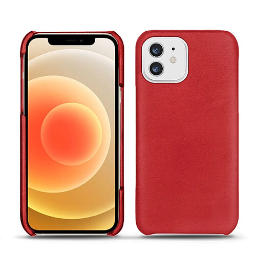 Coque cuir Apple iPhone 12 mini - Coque arrière - Rouge troupelenc ( Pantone #AB191A ) - NOREVE