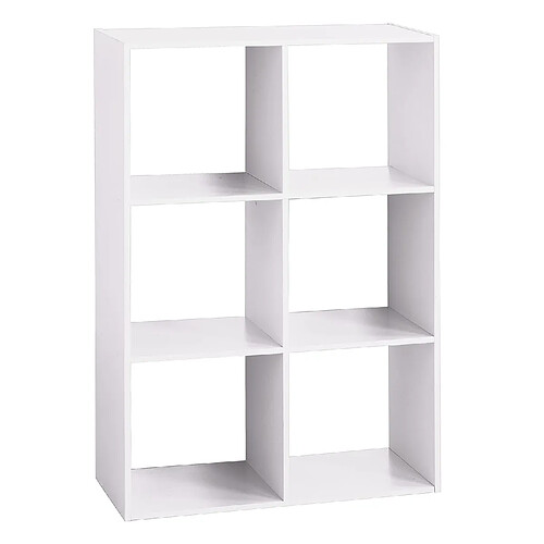 Atmosphera, Createur D'Interieur Etagère 6 Cases Mix - P. 32 cm x H. 100,5 cm - Blanc