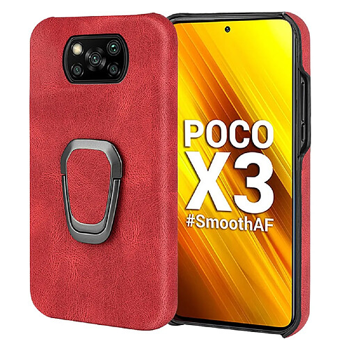 Coque en TPU + PU anti-rayures avec béquille rouge pour votre Xiaomi Poco X3/Poco X3 NFC/Poco X3 Pro