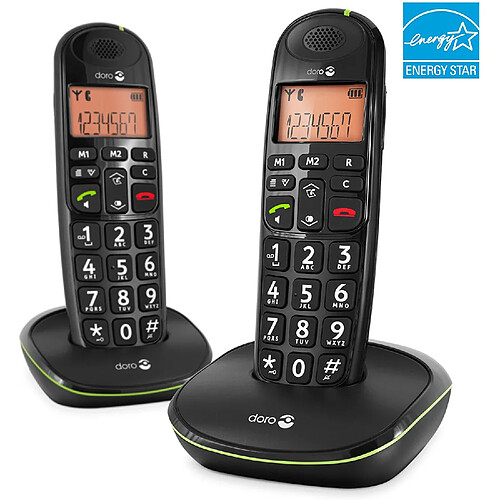 Doro telephone fixe sans filaire DUO Noir vert