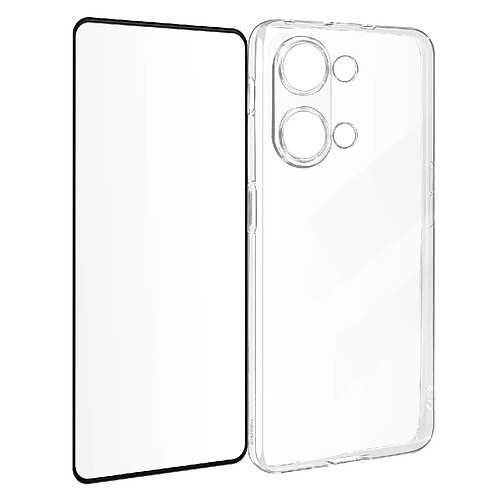 Avizar Coque pour OnePlus Nord 3 5G Silicone Gel et Verre Trempé 9H Biseauté Noir