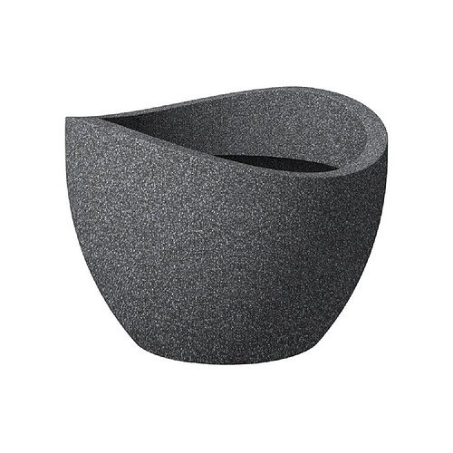 SCHEURICH Pot en plastique rotomoulé Wave Globe 250 - 40 x 29,7 cm - Noir granite