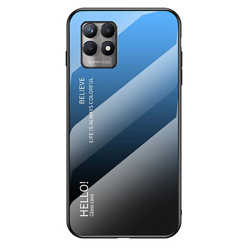 Coque en TPU Anti-empreintes, couleur dégradée, dégradé bleu noir pour votre Realme 8i