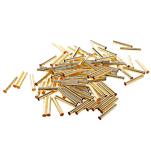 100pcs Perles Tube Entretoise Lisse Conclusions Tube Métallique Perles D'espacement De Bijoux En Or