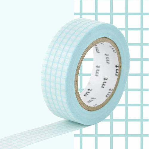 Masking tape quadrillé - Aqua - 1,5 cm x 7 m