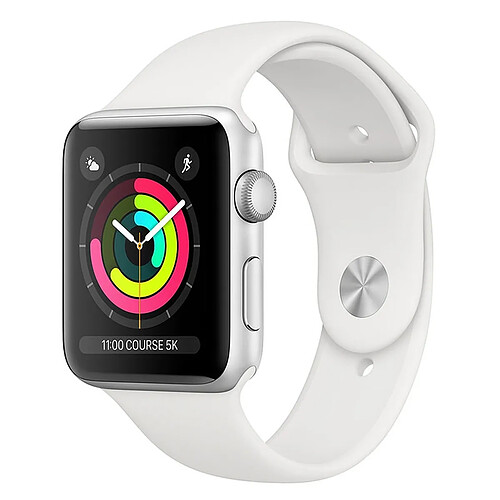 Apple Watch Series 3 GPS Aluminium Argent Sport Blanc 42 mm - Reconditionnée Premium · Occasion