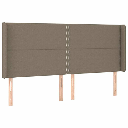 Maison Chic Tête de lit moderne avec oreilles pour chambre - Décoration de lit Taupe 203x16x118/128 cm Tissu -MN58310