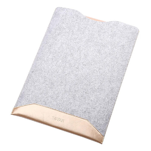 Sacoche en cuir SOYAN avec tapis de souris pour Macbook Air 13.3 pouces / Pro 13.3 pouces - Or