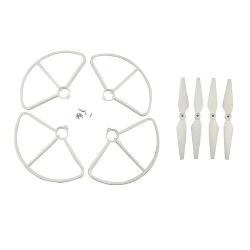 hélice et bague de protection pour mjx b2c b2w bugs 2 rc quadcopter blanc