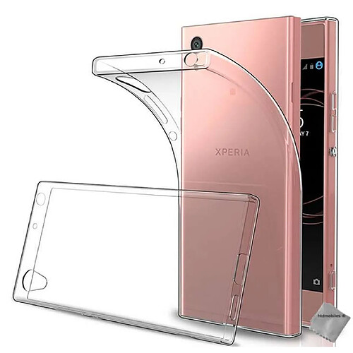 Htdmobiles Coque silicone gel fine pour Sony Xperia XA1 Plus + film ecran - TPU TRANSPARENT