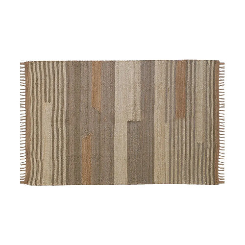 Aubry Gaspard Tapis en jute naturel et coton naturel et teinté Ethnique Naturel et gris - 160 x 230 cm.