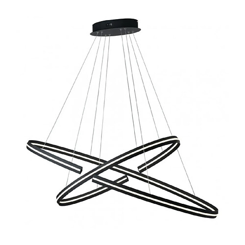 Fan Europe Suspension LED intégré Clarke 1 ampoule Aluminium,diffuseur en silicone Noir