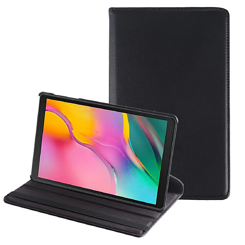 Wewoo Housse Coque Étui en cuir à rotation horizontale à 360 degrés avec texture Litchi pour Galaxy Tab A 10.1 2019 T510 / T515avec support Noir