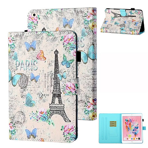 Etui en PU impression de motifs universelle tour Eiffel pour votre Apple iPad 9.7 pouces (2017)/(2018)/iPad Air (2013)/Air 2