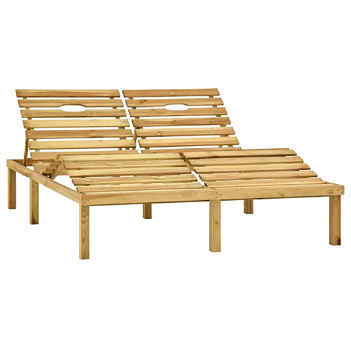 Maison Chic Chaise longue | Transat Bain de soleil double Bois de pin imprégné de vert -GKD42433