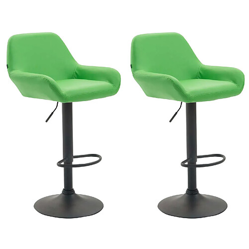 Non Lot de 2 tabourets de bar Braga simili cuir noir