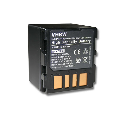 vhbw batterie 1200mAh (7.2V) pour caméscope JVC GR-D271US, GR-D275, GR-D275US, GR-D290, GR-D290E, GR-D290EG, GR-D290US comme BN-VF714, BN-VF714U.